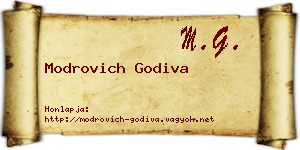 Modrovich Godiva névjegykártya